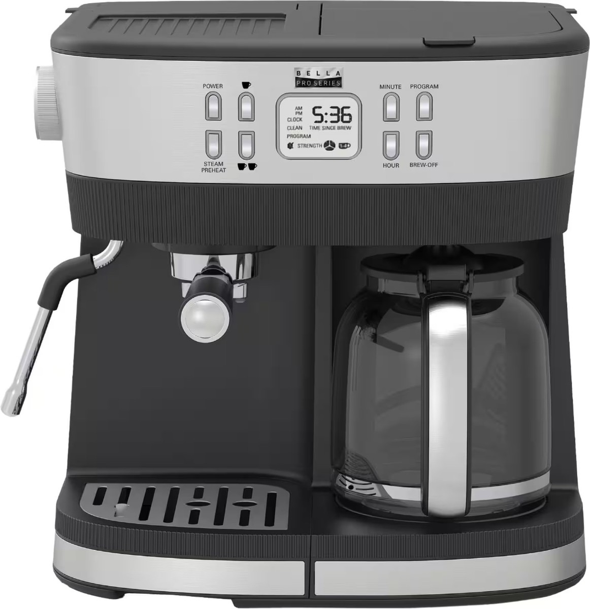 bella PRO Combo 19-Bar Espresso 10-Cup Drip Coffee Maker Stainless  Steel