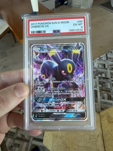 2017 Pokemon Sun & Moon Umbreon GX Card 80/149 PSA 6