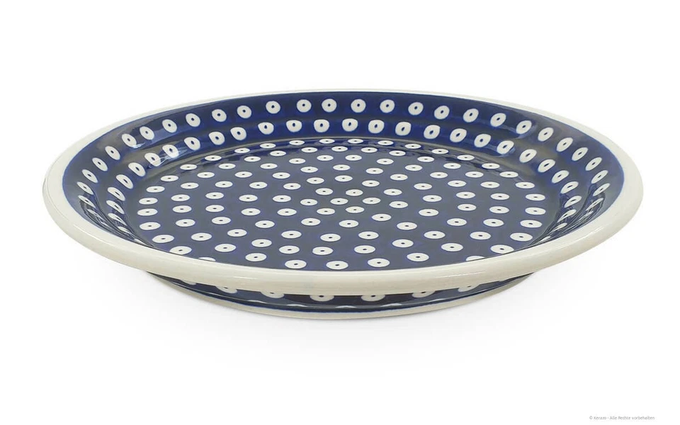Bunzlauer Keramik flacher Teller (Speiseteller) Form 2, Ø 24,8cm, H3,0cm, Dek 42