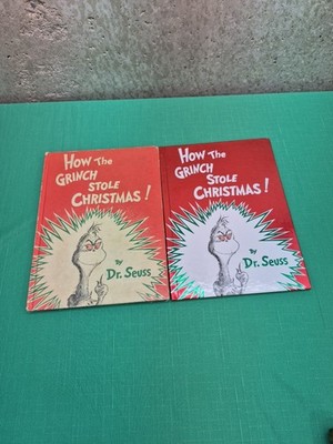 Lot 2 Vtg 1957 1985 How the Grinch Stole Christmas! Book by Dr. Seuss Hardcover