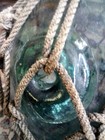 Vintage Japanese Large Glass Fishing Float Buoy Ball Net  Blue/Green 40" — photo 10
