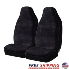 High Back Faux Fur Car Seat Covers 2 Piece Universal Fit Airbag Compatible New