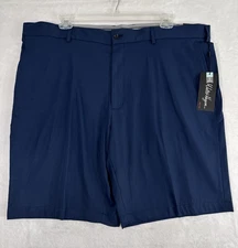 New Walter Hagen Golf Shorts Mens 48 Navy Blue Flat Front 10” Men’s NWT