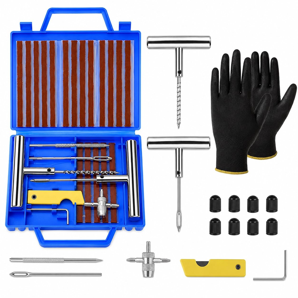 Various - Kit Riparazione Pneumatici Tubeless 37 Pezzi Kit Ripara Gomme Auto e - Miniatura 19