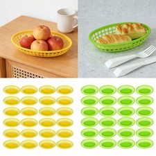 24Pcs Oval Food Baskets Bread Fry Baskets Serving Tray for Party Home Arts