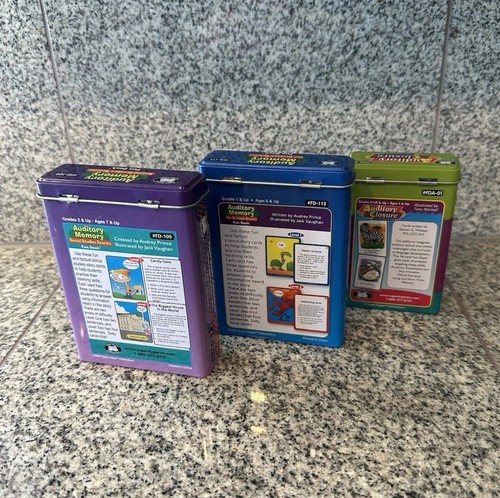 Set of 3 Super Duper Fun Deck Tins Auditory Memory & Auditory Closure SLP - Picture 2 of 6