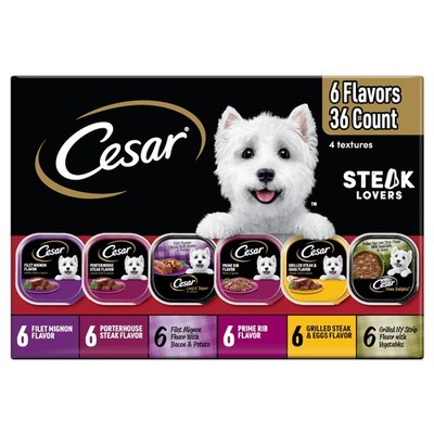 Wet Dog Food Steak Lovers Variety Pack, Adult, Wet Food for Dogs with Real Me...