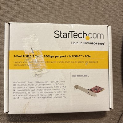 StarTech.com 1-Port USB 3.2 Gen 2x2 PCIe Card - USB-C SuperSpeed 20Gbps PCI Expr