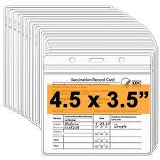 20 Pack Clear Badge Holder, Large 4.5X3.5/4 X 3 Plastic ID Card Holder