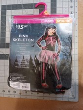 Pink Skeleton Costume Girl Size 8-10