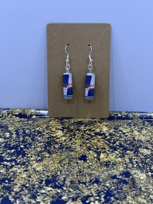 Red Bull Earrings,  Handcrafted Dangle Red Bull Earrings 