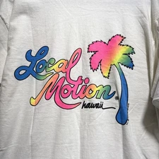 Lot of 2 Vintage Single Stitch Local Motion Surf Hawaii Graphic Tshirt USA Sz XL