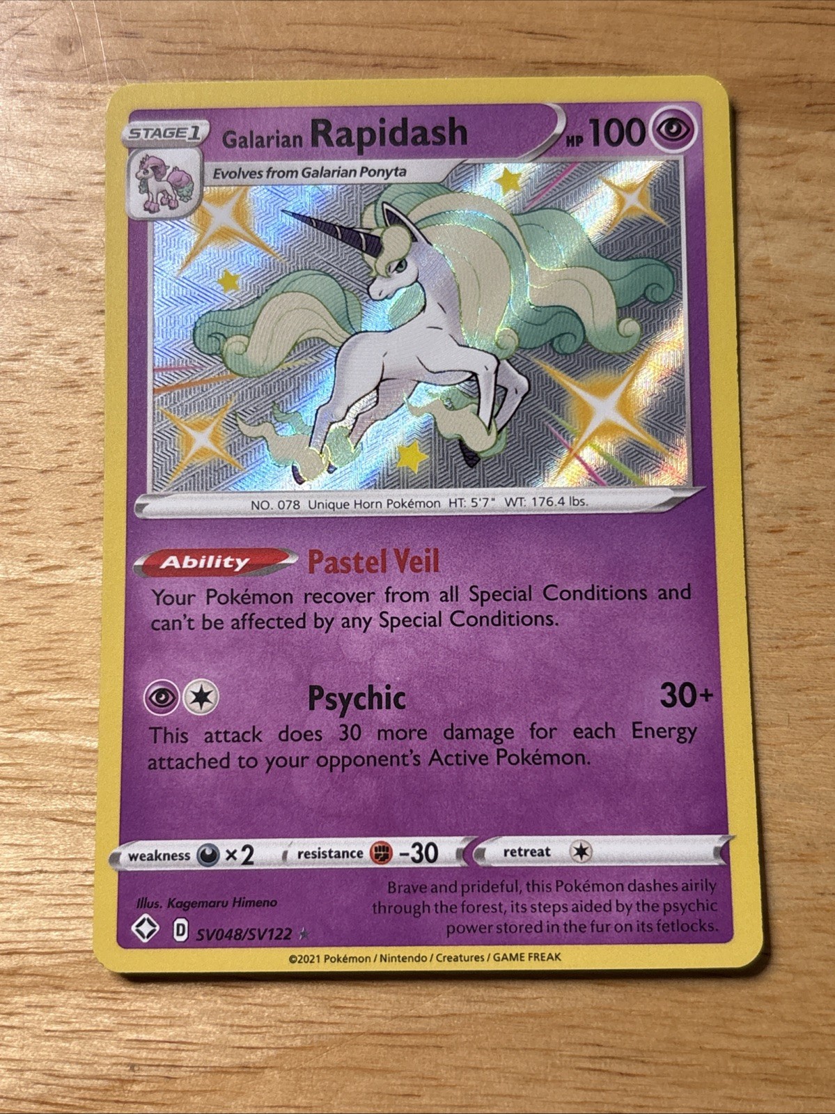 Galarian Rapidash SV048/SV122 Shining Fates: Shiny Vault Holo