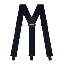 Black Y Back Suspenders for Men, 2 Inch Wide, Heavy Duty Clips, Work Suspende...