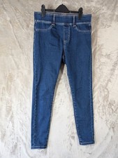 NEXT Sculpt Legging Pull On Jeans UK 12P Blue Denim High Waisted Petite Jeggings