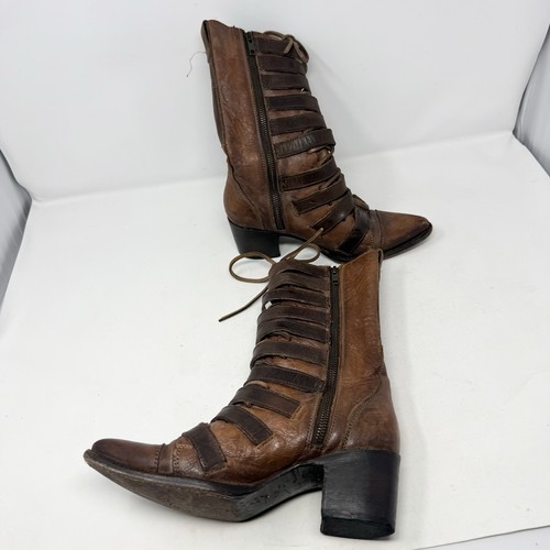 RARE Freebird STOKE Boots Womens Size 7 Boots Buckles Harness - Picture 9 of 11