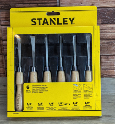 Stanley 6 Piece Wood Carving Tool Set STHT16863 Woodworking Chisels 2019