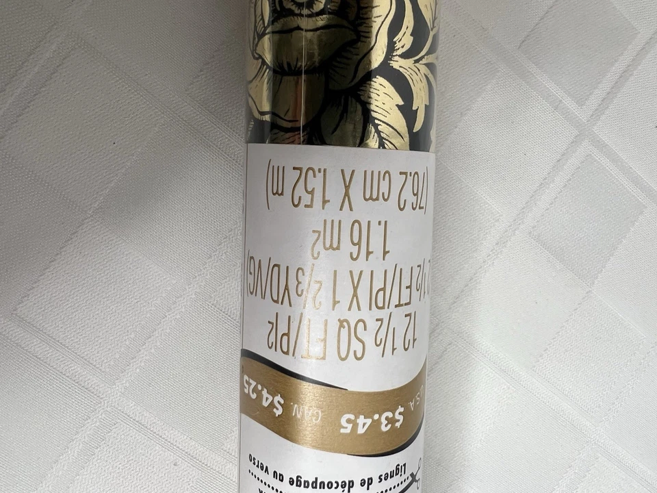 De colección NUEVO Papel Envolvente Regalo Aniverso Boda Rosas Doradas Sello 12.5 pies cuadrados EE. UU. Foto 2 de 4