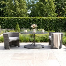 Charles Bentley St Tropez Rattan Bistro Set - Grey Compact Chat Set for Two