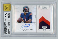 JUSTIN FIELDS 2021 NATIONAL TREASURES CROSSOVER ROOKIE AUTO PATCH /99 BGS 7.5 10
