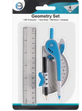Geometry Set HB Pencil 15 cm Ruler Compass Protractor Math Set School Geometry