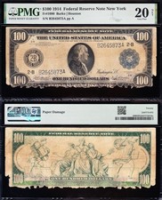 *RARE* VF net graded 1914 $100 NEW YORK Federal Reserve Note! PMG 20! FREE SHIP!