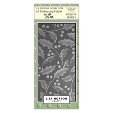 Lisa Horton Crafts Embossing Folder-Holly And Berries