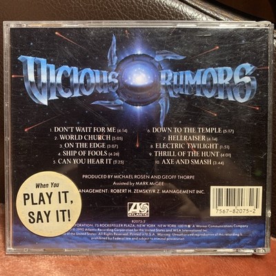 Vicious Rumors - self titled CD - VG ATLANTIC 1990 - Rock / Metal