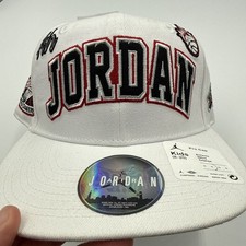 Nike Air Jordan Jumpman Youth 8-20 White Flatbill Hat Cap Adjustable NWT