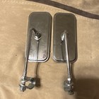 Pair Silver Metal Clamp-On Rectangular Handlebar Mirrors Universal Fit antique — photo 8