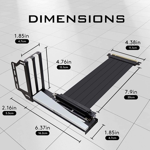 Support carte graphique vertical premium avec éclairage RGB et câble élévateur PCIE 20 cm - Photo 12/12