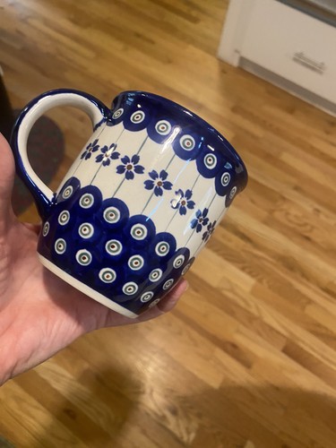 Juego de 2 tazas de pavo real de cerámica polaca Boleslawiec hechas a mano en Polonia gres - Imagen 16 de 19