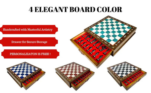 X Large Chess Set with Drawers Crusaders Pieces Personalized, Christmas Gift 🎁 - Picture 5 of 8
