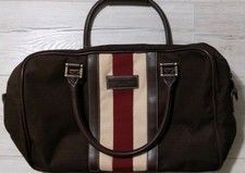 Genuine Mens Tommy Hilfiger Brown Canvas Leather 18" Weekender Travel Bag