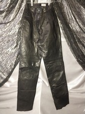 VTG 80S OLEG CASSINI LEATHER PLEATED 80S DISCO PANTS SKINNY LEG SCARCE 4 P/ 24"