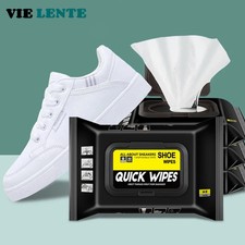12/30Pcs Portable Disposable White Shoes Cleaning Wipes - Sneakers Care Wet Wipe
