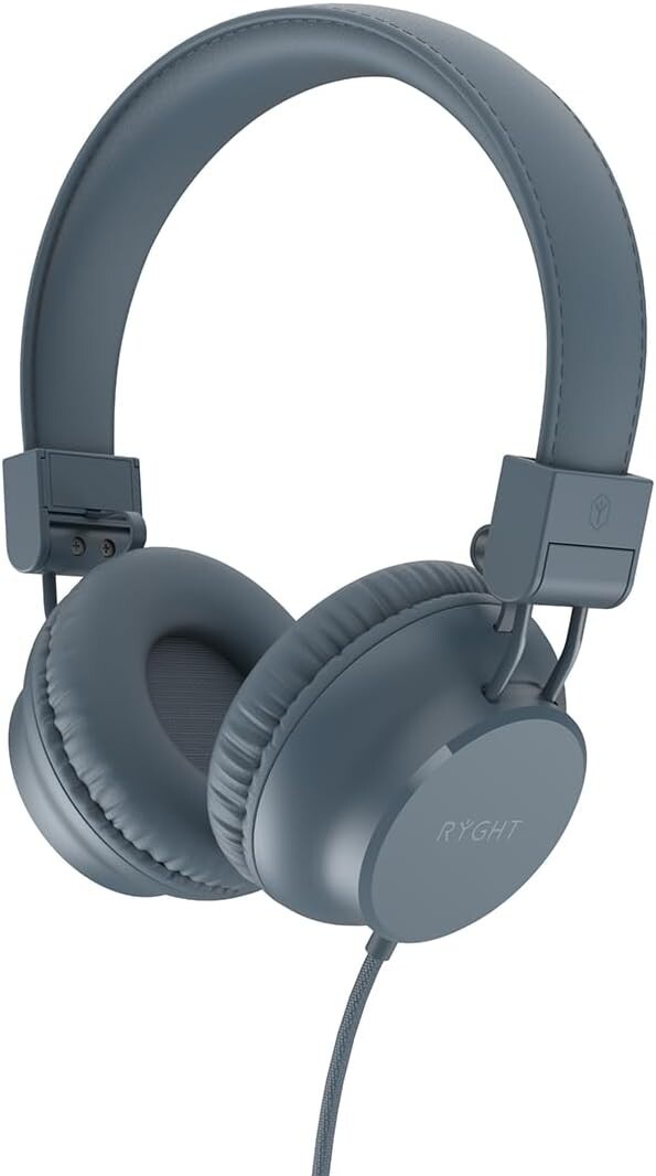 Casque audio filaire NIMA Ryght bleu gris avec micro intégré