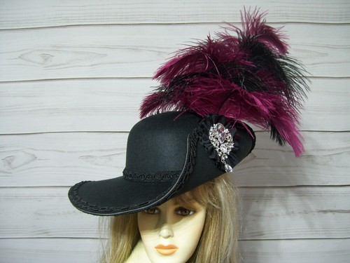 Black Cavalier Hat, Pirate Hat, 3 