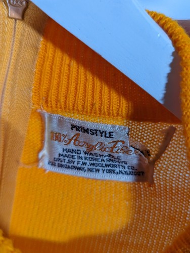 Vintage 60s Mod Italian Knit Orange SS Sweater FW Woolworth Co 36 USA MidCentury - Picture 3 of 3