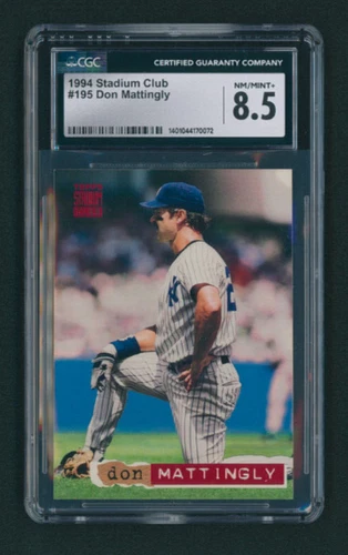 1994 Stadium Club Don Mattingly #195 CGC 8.5 NM-MT+ NEW YORK YANKEES GREAT