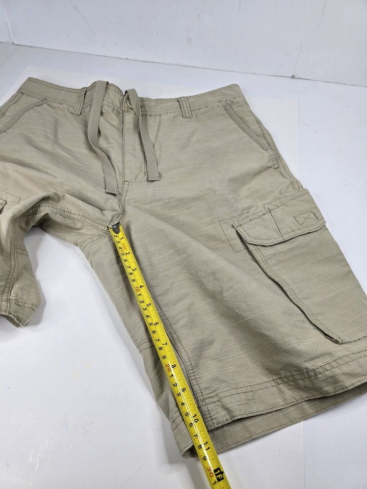 Mens Faded Glory Tan Brown Cargo Shorts Size 34 RN 52469 Summer Beach