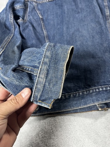 Vintage Levis Denim Jacket Womens 38? Blue Trucker Made In USA Red Tab - Picture 11 of 12