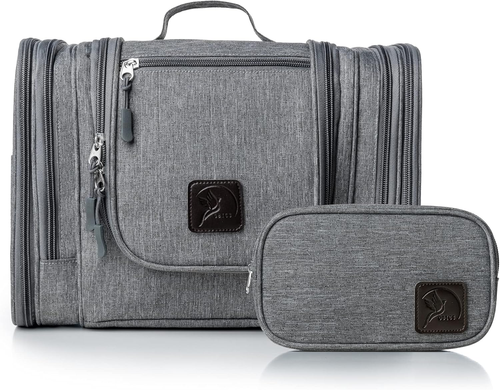 Obics Kulturbeutel Herren & Damen Gross Grau 8L XL - Kulturtasche Zum Aufhängen - Bild 5 von 12