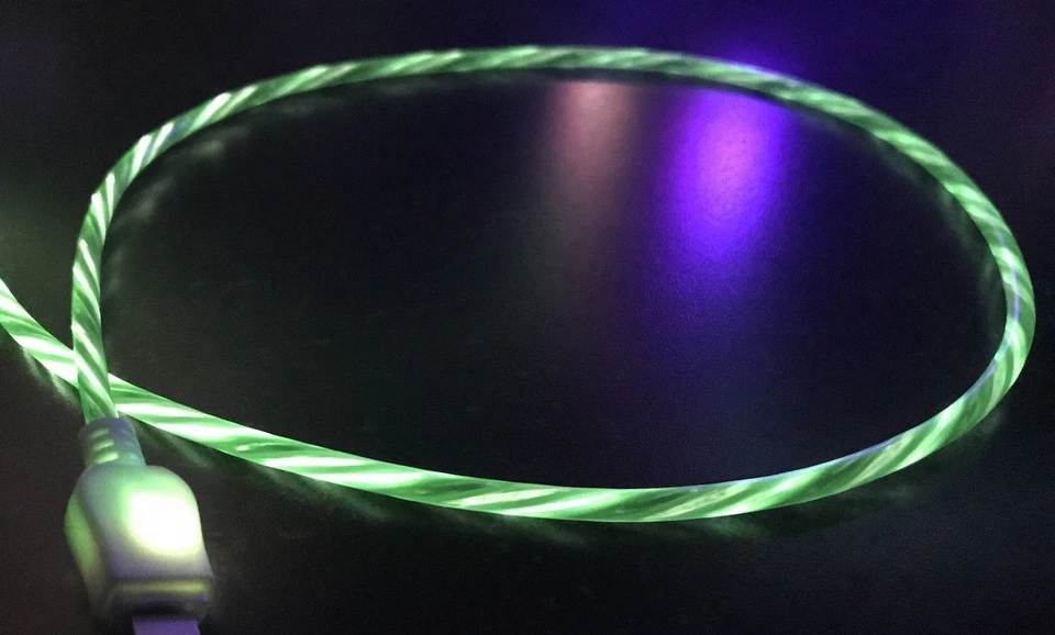 CANDY FLOW VISIBLE LED luz brillo cargador USB cable carga PARA TODOS MICRO-B Foto 3 de 4