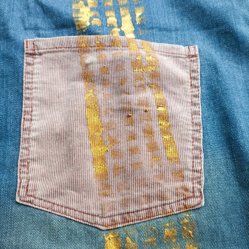 Paul McNeil maßgeschneiderte Künstler Maler CROPPED DUNGAREES Größe MEDIUM handbemalt - Bild 17 von 17