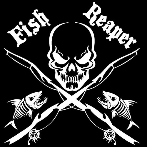 Fisch Reaper Angler Aufkleber 2 Stck. JDM Decal Auto Sticker 14,8 x 15,1 cm - Picture 2 of 3