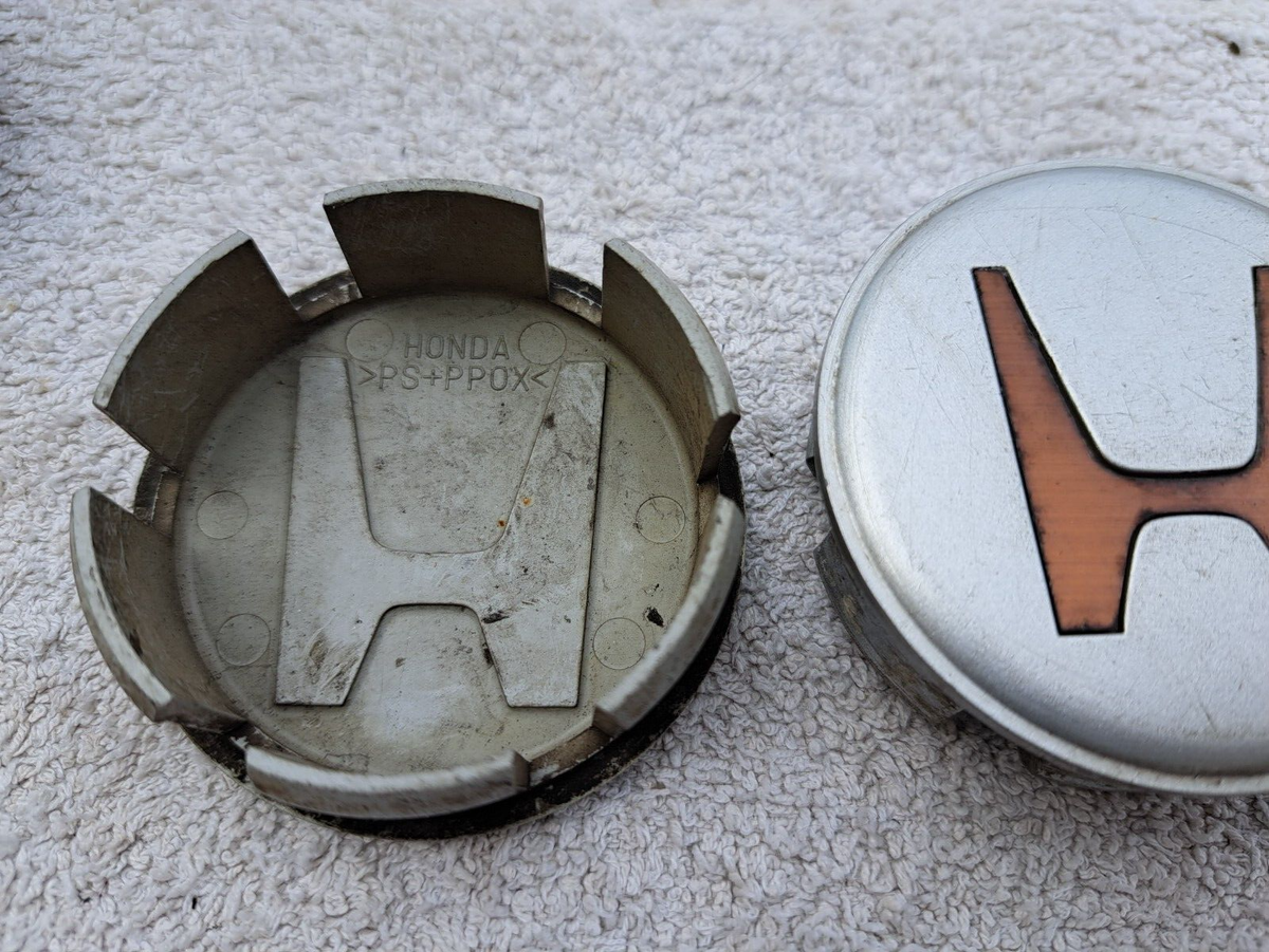 Pair Rare Honda Alloy Wheel Centre Caps 61mm 56mm fit Bronze 'H