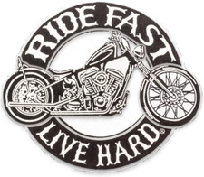 Ride Fast Live Hard Center Back Patch for Biker Vest