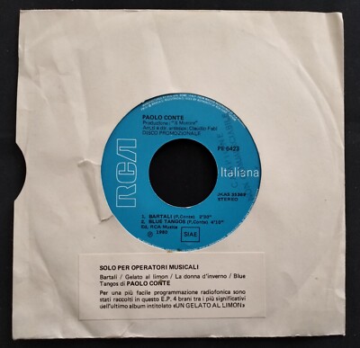 Paolo Conte - Un Gelato Al Limon / La Donna D'inverno / Bartali / Blue Tangos - 45 Runden
