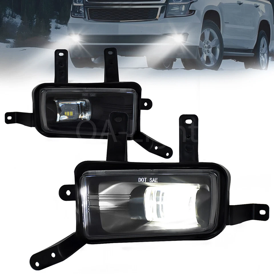 LED Fog Lights For 2015-18 19 20 Chevy Tahoe Suburban GMC Yukon XL Bumper Lamps - Image 4 of 4